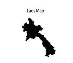 a black and white map of the country of laos, with text that reads laos map