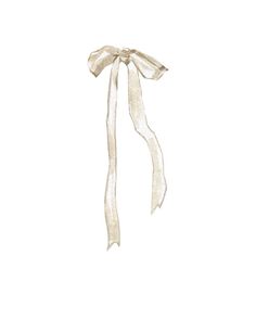 a white ribbon tied to the side of a wall with a bow on it's end