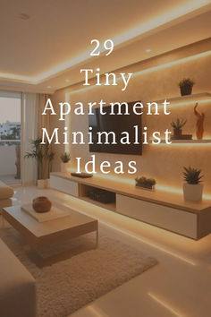 a living room filled with white furniture and lots of lights on the wall above it