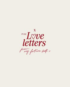 the words love letters are written in red
