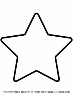 a black and white image of a star with the text free printable templates from this