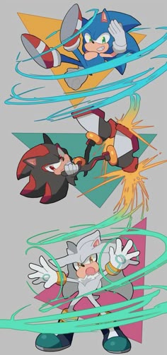 sonic and tails are flying through the air