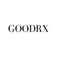 the word goodrx written in black on a white background