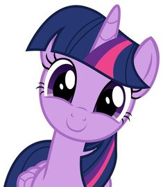 an image of a pinkie pony with purple hair and big eyes looking at the camera