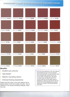 the color chart for different shades of brown and red, with text below it that reads