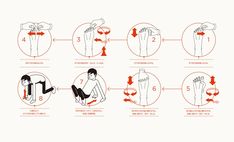 the instructions for how to do an arm stretch in different positions, including sitting and standing