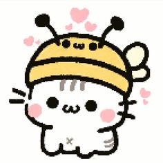 the hello kitty is wearing a bee hat