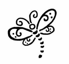 a black and white drawing of a dragonfly