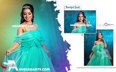 a beautiful young lady in a green dress