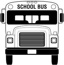 a black and white school bus with the words school bus on it's side
