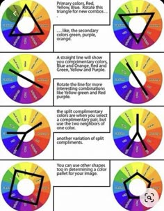 the color wheel is labeled with different colors and directions to choose which one you want