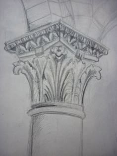this is a pencil drawing of a column