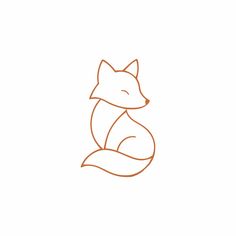 the outline of a fox sitting down