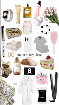 mother's day gift guide for the mom in your life with lots of money and gifts