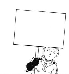 a cartoon character holding up a sign