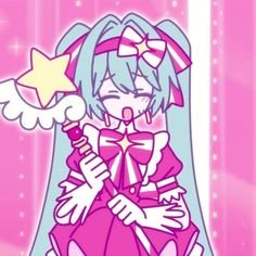 Miku Finger Heart, Pure Pure Miku, Hatsune Miku Heart, Miku Holding A Heart, Miku Musedash, Magical Girl Miku, Miku Muse Dash, Vocaloid Magical Girl, Pink Miku Drawing