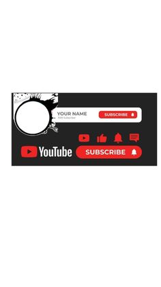 a black and red sticker with the words youtube, subscribe on it