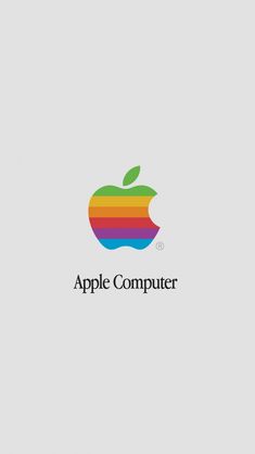 an apple computer logo on a gray background