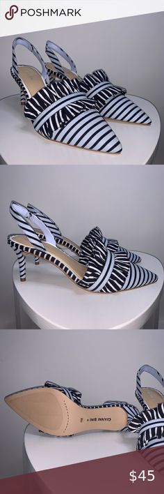 Gianni Bini Kollett Ruffle Slingback Striped Pump