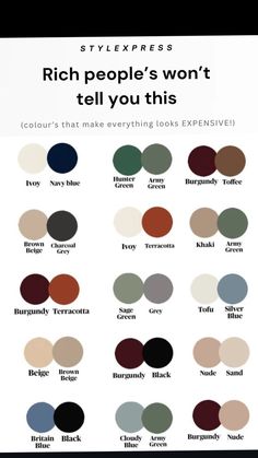 the color scheme for rich people's won't tell you this