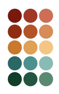 an image of different shades of orange and green on a white background with the words, color