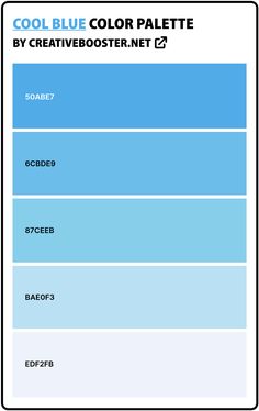 the sky blue color palette is shown in three different colors, including white and blue
