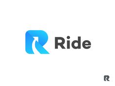 the ride logo is shown in black and blue, with an arrow pointing to the right
