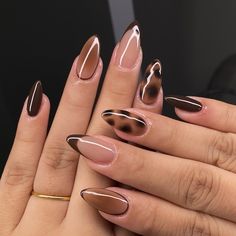 ​Looking for chic and modern brown nails that stand out? I've put together a collection of brown nail designs has everything you need to feel stylish and put-together. Whether you're into coffin brown nails, brown nails almond, or love the simplicity of minimalist nails, these ideas are anything but boring. You'll find classy brown nails perfect for any occasion, dark brown nails for a bold statement, and even chocolate brown nails for a rich, elegant vibe. Almond Tip Nail Ideas, Neutral Color Nails Short, Xxs Almond Nail Inspo, Cute Acrylic Nails Spring, September Classy Nails, Simple Short Neutral Nails, Esthetician Nail Ideas, Simple Fall Sets Nails, Summer Birthday Nail Inspo