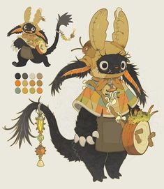 an animal with many different costumes and accessories