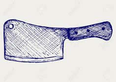 a drawing of a knife on a white background stock photo - 959872