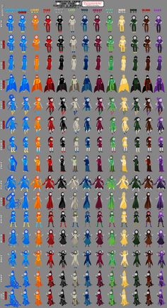 the star wars characters are all colored in different colors and sizes, but they appear to be