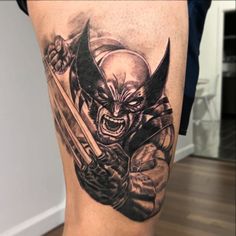 Added one of the best X-man characters! On George’s leg sleeve in progress. Tons of fun working on this project. Thanks again man! 💪#brunoink #twinflamestattoo #wolverine #wolverinetattoo #x-men #xmen #blackandgraytattoo #legtattoo #marvel #workinprogress Tattoo Wolverine, Wolverine Mask Tattoo, Wolverine Comic Tattoo, Logan Wolverine Tattoo, Wolverine Hand Tattoo, X Men Tattoo Ideas Marvel, Xmen Sleeve Tattoo, Wolverine Tattoo Design, Marvel Wolverine Tattoo