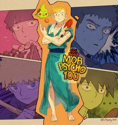 an anime character is standing with his arms crossed in front of him and other characters behind him
