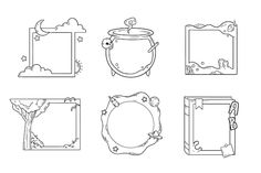 four different frames with animals and plants on them