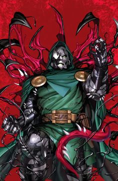 an image of a man in armor with red hair and horns on his head, holding two