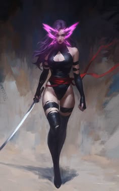 Psylocke Dnd, Psylocke Concept Art, Psylocke Artwork, Psylocke Psyblade, Psylocke Character, Xmen Psylocke, Psylocke Art, Psylocke X, Marvel Psylocke
