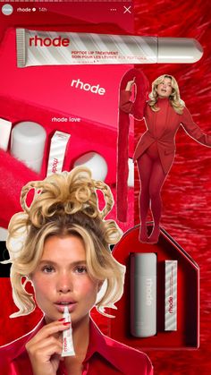 Rhode peppermint glaze ad campaign with Matilda Djerf from Djerf Avenue collage