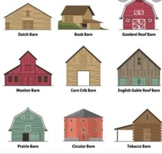different types of barn buildings and their names
