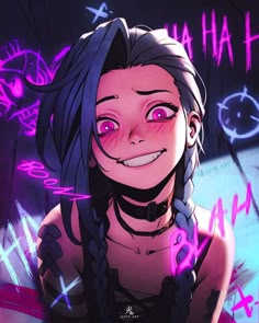Jinx Pfp League Of Legends, Jinx League Of Legends Icon, Jinx League Of Legends Drawing, Jinx League Of Legends Logo, Jinx With Pink Eyes, League Of Legends Jinx Art, Evelynn League Of Legends Fanart, League Of Legends Jinx, Raven Drawing Teen Titans Fanart