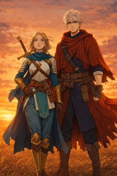 Malrek Solignis and Althira Brighthelm traveling together on horseback