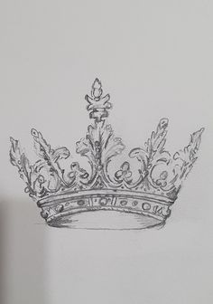 a drawing of a crown on a wall