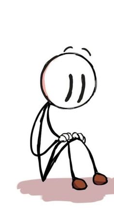 a drawing of a person sitting on the ground