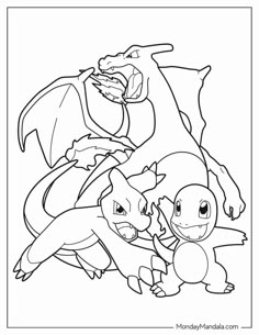 Pikachu Evolution Coloring Pages, Pokemon Charizard Printable, Charizard Tattoo Drawing, Charmander Lineart, Cool Pokemon Coloring Pages, Pokemon Drawing To Color, Colouring Page Pokemon, Charmander Charmeleon Charizard Art, Coloring Pages For Kids Pokemon