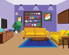 a living room filled with furniture and a flat screen tv