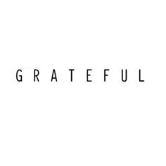 the word grateful written in black on a white background