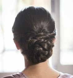 Bun Hairstyles Dark Hair, Low Bun Braid Hairstyles, 50s Bun Hairstyles, Braided Bun Wedding, Modest Wedding Hairstyles, Bun Hairstyles Low, Regency Hairstyles For Straight Hair, Braided Bun Updo, Low Braided Bun
