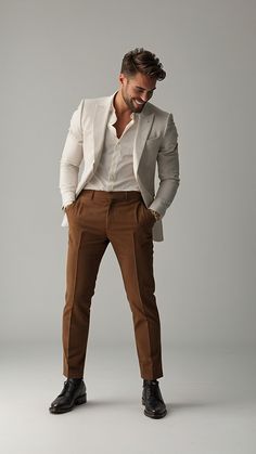 Discover the latest men clothing styles for wedding ceremonies Explore casual winter formal shirt styles Victorian trends Sims 4 CC and more in this guide full of ideas Formal Suit With T Shirt, Suit For Friends Wedding, Casual Groom Wear, Cream Blazer Men, Mens Wedding Reception Outfit, Men’s Wedding Reception Outfit, Wedding Men Outfit Casual, Men's Engagement Outfit, Mens Formal Suits