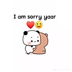 i am sorry yaar with two smiley faces and one is hugging the other's head