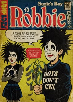 an old comic book cover with two cartoon characters holding plants and talking to each other