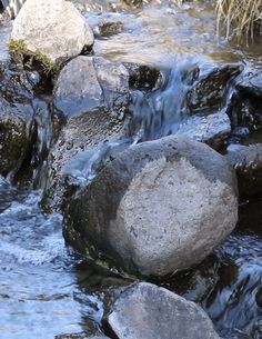 water flowing over rocks in a stream